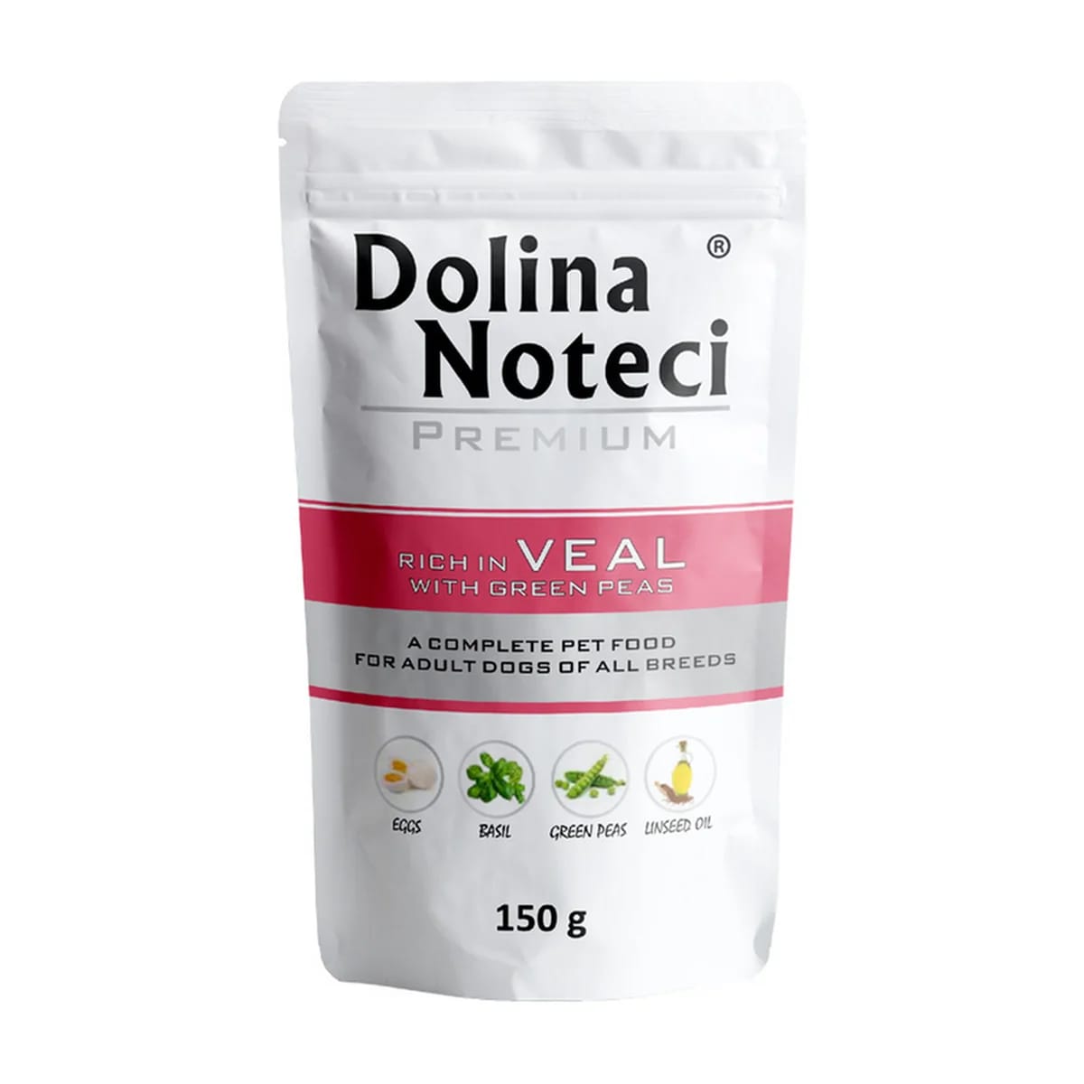 Pâtée chien Dolina Noteci Rich In Veau et petits pois, sachet fraîcheur, miniature 1