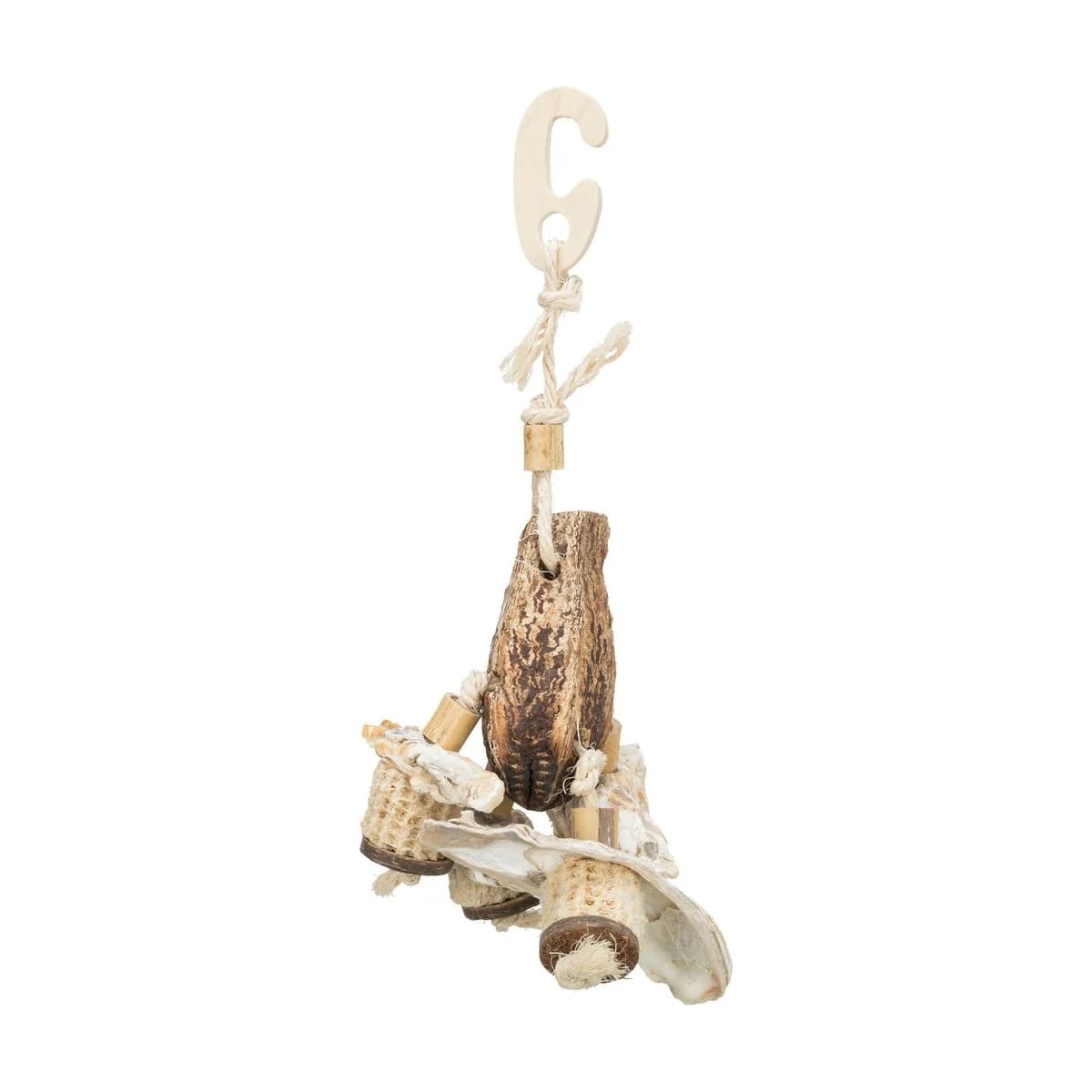 Jouet noix d'acajou et coquillages, miniature 1