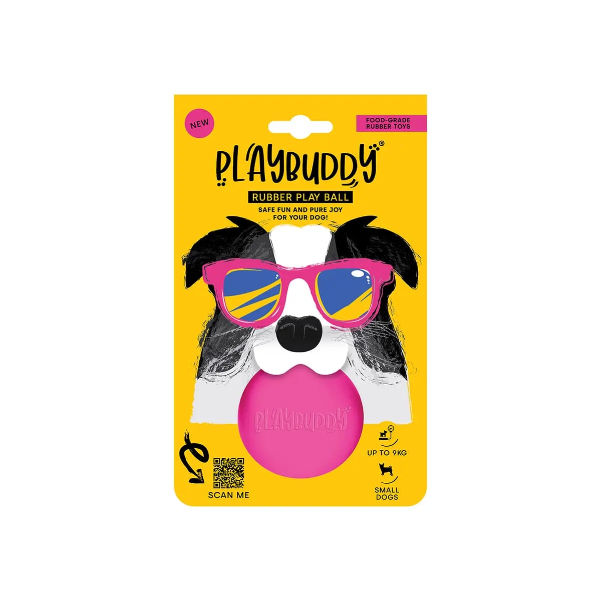 Balle PlayBuddy rose, jouet ultra résistant pour chien destructeur