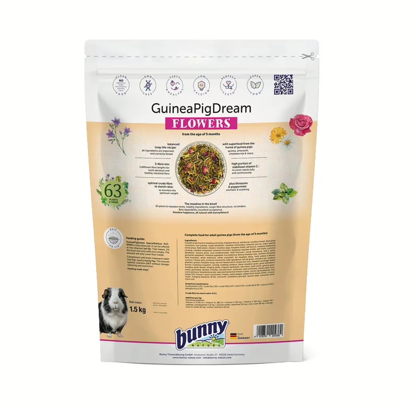 Granulés Cochon d'Inde Edition Spéciale Fleurs 1.5KG — vue 2