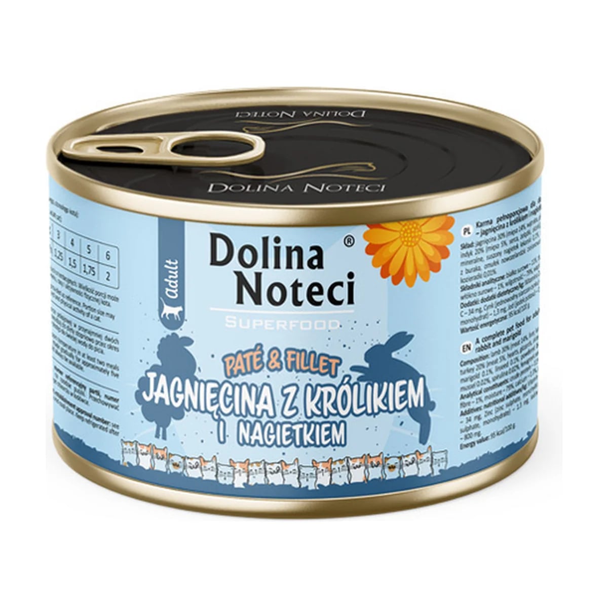 Pâtée chat Dolina Noteci Superfood Agneau, lapin et souci, boîte