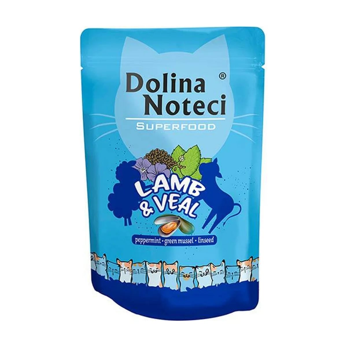 Pâtée chat Dolina Noteci Superfood Agneau et veau, sachet fraîcheur