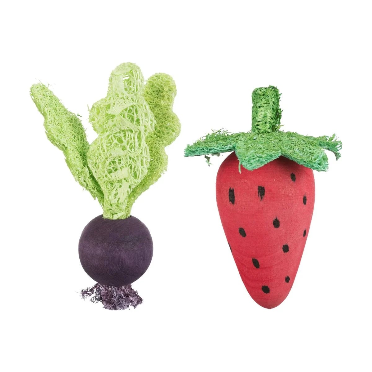 Légumes en bois et luffa, Jouets pour rat, photo 3 sur 3