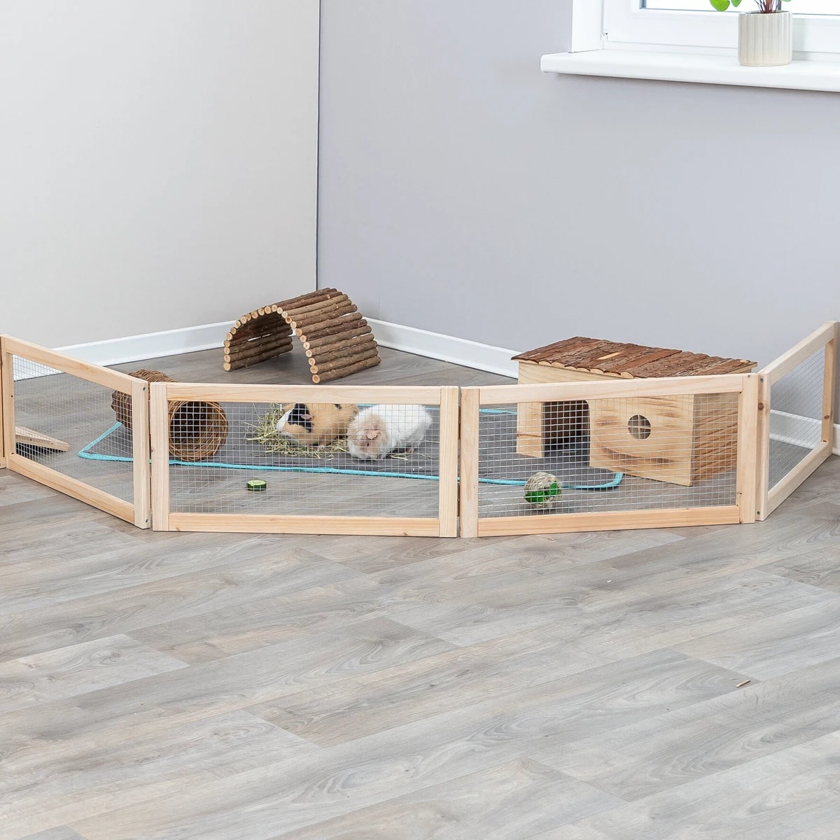 Enclos en bois 4 éléments 60 × 30 cm, Accessoires pour cochon-dinde, photo 2 sur 3