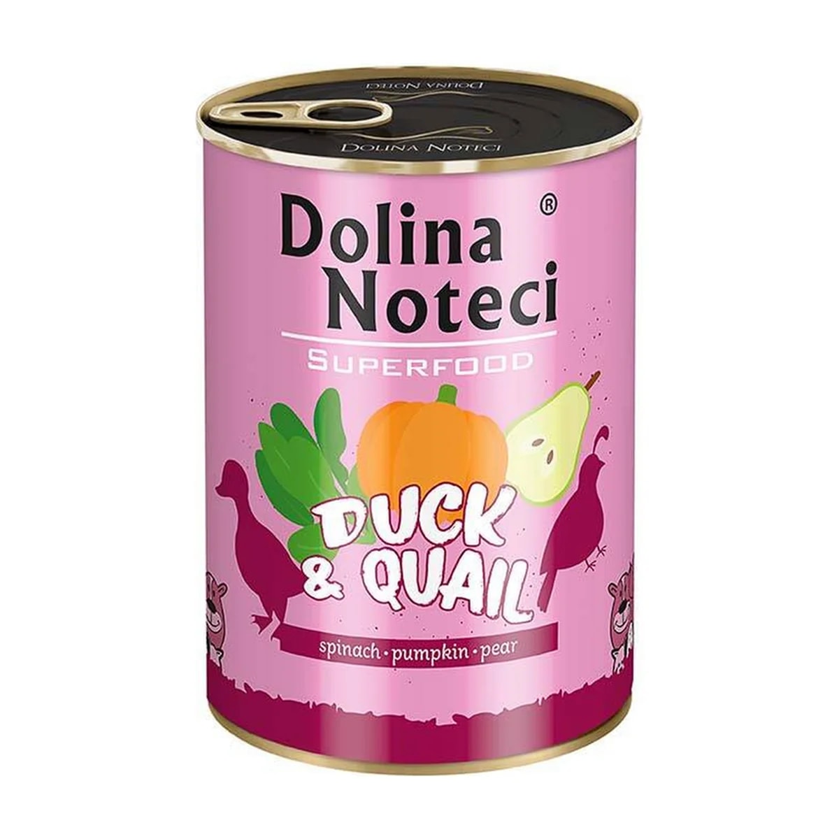 Pâtée chien Dolina Noteci Superfood Canard et caille, boîte, Pâtées pour chien, photo 1 sur 2