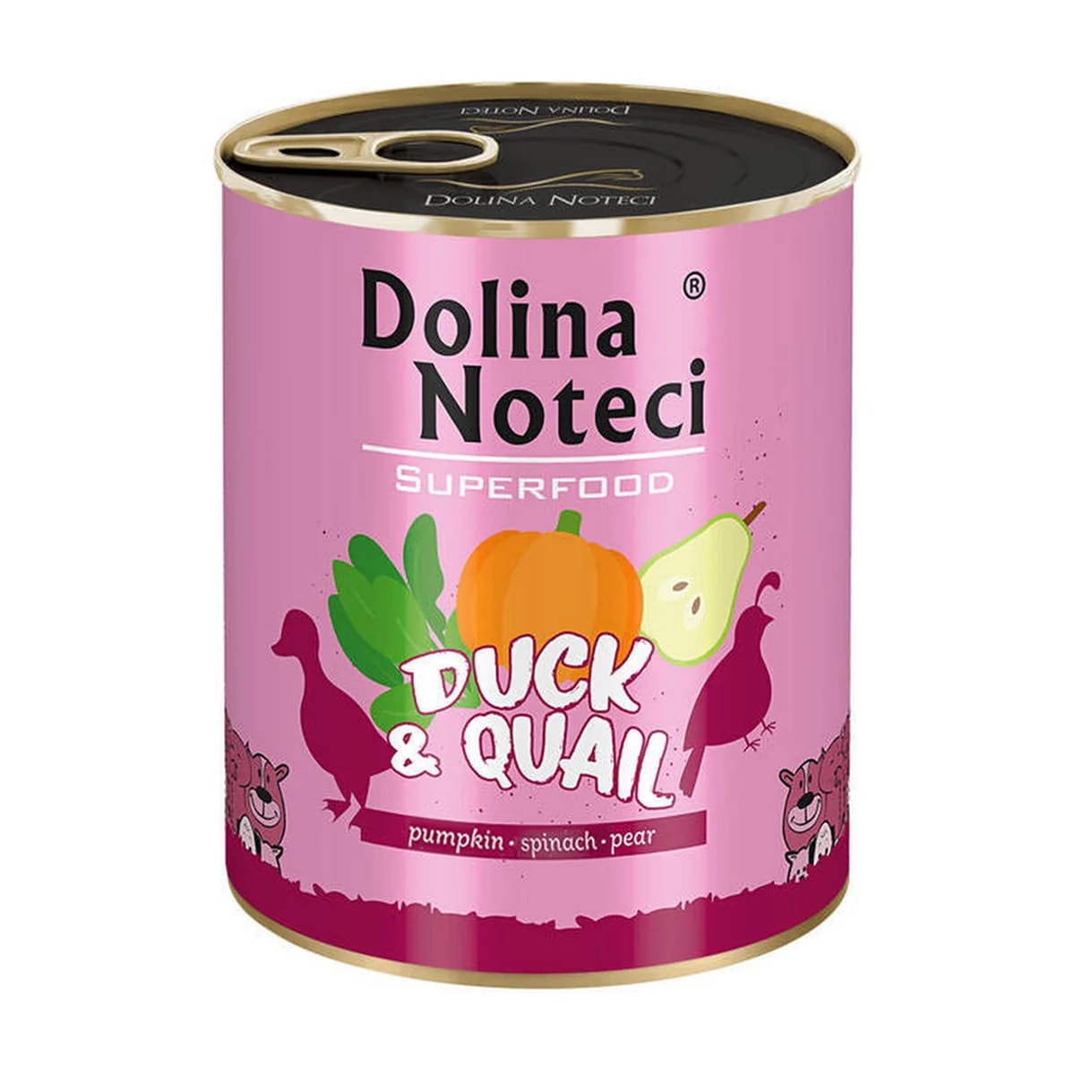 Pâtée chien Dolina Noteci Superfood Canard et caille, boîte, Pâtées pour chien, photo 2 sur 2