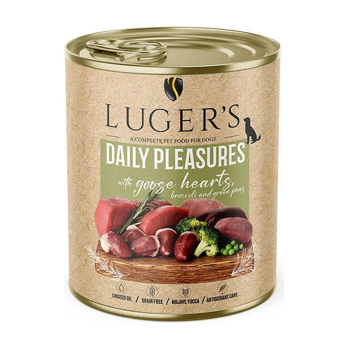Pâtée chien Luger's Daily Pleasures Oie, brocoli et petits pois, boîte, Pâtées pour chien, photo 2 sur 2