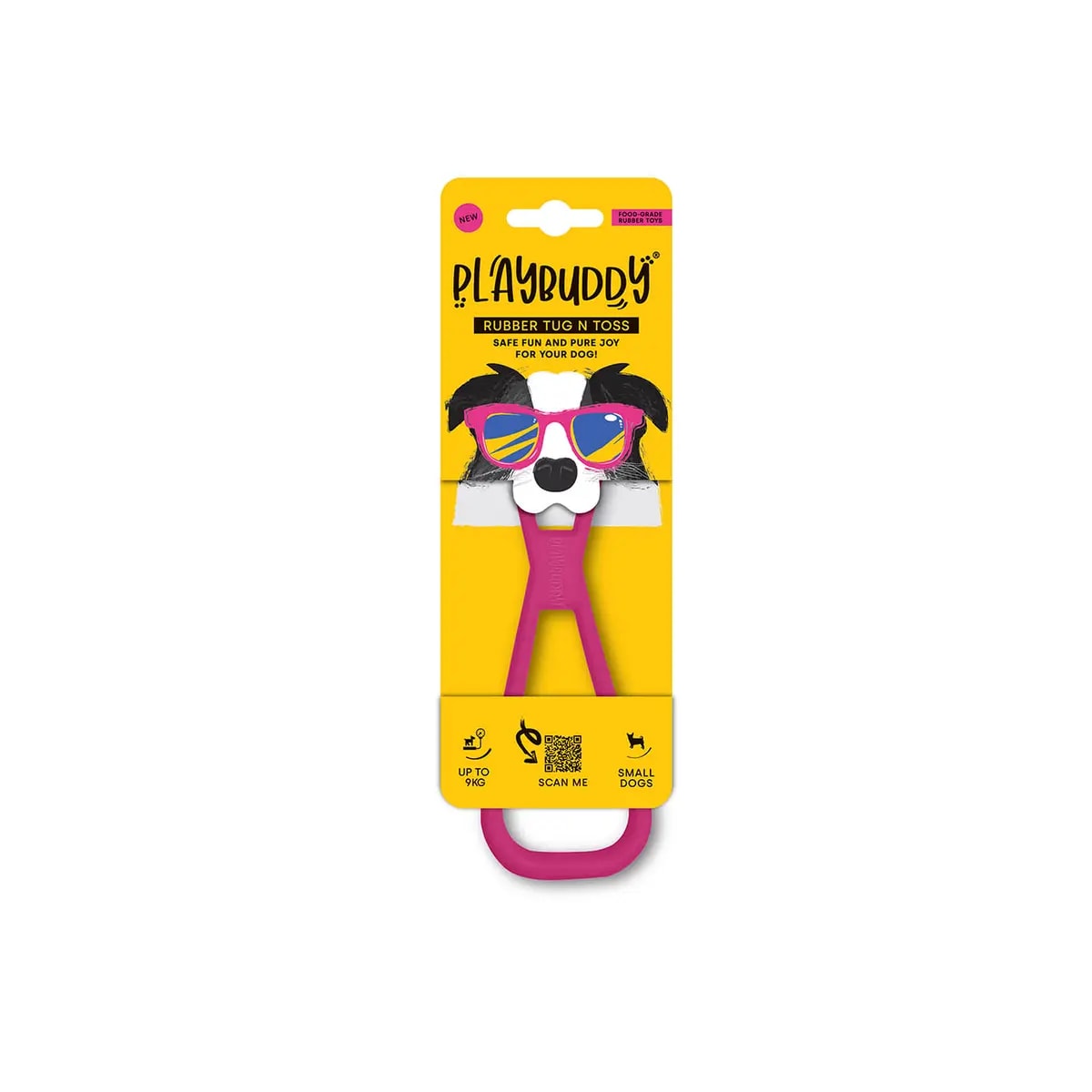 Tug N Toss PlayBuddy rose, jouet de traction ultra résistant, Jouets pour chien